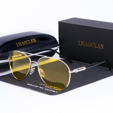 Load image into Gallery viewer, Mens Polarized Night Driving Sunglasses Brand Designer Yellow Lens Night Vision Driving Glasses Goggles Reduce Glare
