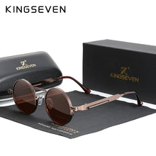 Load image into Gallery viewer, KINGSEVEN High Quality Gothic Steampunk Sunglasses Polarized Men Women Brand Designer Vintage Round Metal Frame Sun Glasses
