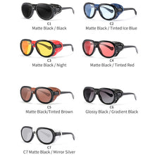 Load image into Gallery viewer, KDEAM Luxury Steampunk Pilot Sunglasses Men and Women Soft Leather Shield Glasses UV400 Protection KD2095
