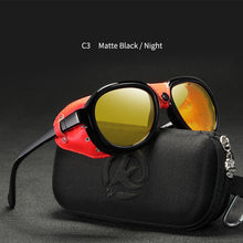 Load image into Gallery viewer, KDEAM Luxury Steampunk Pilot Sunglasses Men and Women Soft Leather Shield Glasses UV400 Protection KD2095

