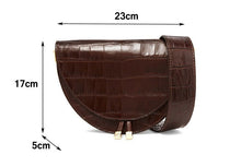 Load image into Gallery viewer, Fashion Snake pattern women shoulder bags clothing half circle coverd pu leather Ladies Messenger Bags trendy Saddle Bag handbag
