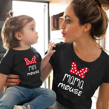 Load image into Gallery viewer, Cotton family matching clothes Outfits Mother And Daughter T-Shirt  Mommy and Me Clothes lovely Blouse kids baby girl boys Look
