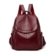 Load image into Gallery viewer, Casual Women Leather Backpack Designer Shoulder Bags For Women 2022 Back Pack School Bags For Teenage Girls Sac Mochila Feminina
