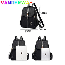 Load image into Gallery viewer, Women Fashion PU Leather Backpack Female Teenager Large Capacity School Bag Lady Travel Shopping Rucksack Student Class Bagpack
