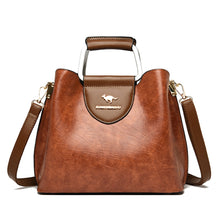 Load image into Gallery viewer, 3 Layers Brand Small Tote Bag Oil Skin Leather Luxury Handbags Women Bags Designer Ladies Shoulder Crossbody Hand Bags for Women
