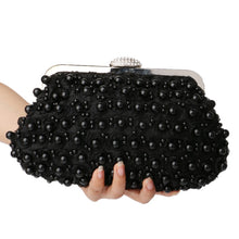 Load image into Gallery viewer, Beaded Women Clutch Party Wedding Chain Shoulder Handbags Diamonds Metal Rose Vintage Evening Bags
