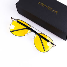 Load image into Gallery viewer, Mens Polarized Night Driving Sunglasses Brand Designer Yellow Lens Night Vision Driving Glasses Goggles Reduce Glare
