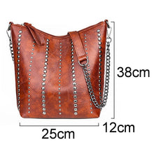 Load image into Gallery viewer, DIINOVIVO Vintage Bag Women Shoulder Bags Punk Rivet Bucket Bag Handbag Lady Casual PU Leather Crossbody Bags Female WHDV1387
