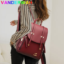 Load image into Gallery viewer, Fashion Women Soft Leather Backpacks Female School Book Bags Large Capacity Shopping Travel Knapsack Femme New Casual Rucksack
