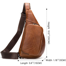 Load image into Gallery viewer, WESTAL Men's Shoulder Bag Men's Genuine Leather Chest Pack Man Sling Messenger Bags Belt Small Crossbody Bags Side Bags for Men

