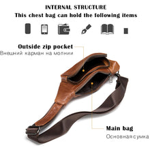 Load image into Gallery viewer, WESTAL Men's Shoulder Bag Men's Genuine Leather Chest Pack Man Sling Messenger Bags Belt Small Crossbody Bags Side Bags for Men
