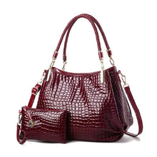 Load image into Gallery viewer, 2Pcs Women luxury Handbag Zip Shoulder Bags For Women 2023 Soft Crocodile Pattern Leather Portable Shopping Totes bolso mujer
