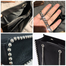 Load image into Gallery viewer, Retro Chains Rivet Large Capacity Tote Bag Women Shoulder Bags Lady Commuting PU Leather Purses Bags Solid Color Bag Bead Bolsa
