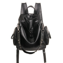 Load image into Gallery viewer, 2022 New Fashion Women Leather Backpack Multifunction Designer Softback Backpacks Female Bookbags For Teenage Girls Rivet Bag
