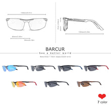 Load image into Gallery viewer, BARCUR Aluminum Magnesium Sports Polarized Sunglasses Men Mirror Sun Glasses Male oculos
