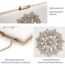 Load image into Gallery viewer, White Women Clutch Bag Wedding Clutch Purse Bridal Evening Crystal Summer Bags for Women 2020 Luxury Small Crossbody Bags ZD1333
