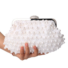 Load image into Gallery viewer, Beaded Women Clutch Party Wedding Chain Shoulder Handbags Diamonds Metal Rose Vintage Evening Bags
