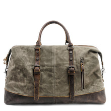 Load image into Gallery viewer, MUCHUAN Men Travel Bags M Hand Luggage Bags Canvas Leather Travel Duffel Bags Shoulder Bags Large Capacity Weekend Overnight

