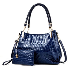 Load image into Gallery viewer, 2Pcs Women luxury Handbag Zip Shoulder Bags For Women 2023 Soft Crocodile Pattern Leather Portable Shopping Totes bolso mujer

