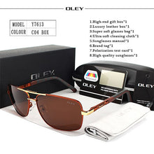 Load image into Gallery viewer, OLEY Brand Men's Polarized Sunglasses women Sun Glasses Driving Goggles Oculos Support logo customization Y8724
