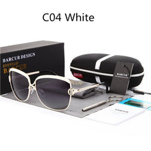 Load image into Gallery viewer, BARCUR New Fashion Sunglasses Women White Frame Gradient Polarized Sun Glasses Driving UV400 Eyewear with Update Box Free
