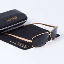 Load image into Gallery viewer, LMAOCLAN Brand Aluminium Magnesium Polarized Gold Sunglasses Men UV400 Classic Male Square Glasses Driving Eyewear Gafas Oculos

