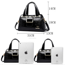Load image into Gallery viewer, 2 layer Large Capacity Tote Bag Luxury Handbags Women Bags Designer Crocodile Pattern Ladies Boston Shoulder Bag High Quality
