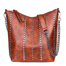 Load image into Gallery viewer, DIINOVIVO Vintage Bag Women Shoulder Bags Punk Rivet Bucket Bag Handbag Lady Casual PU Leather Crossbody Bags Female WHDV1387
