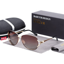 Load image into Gallery viewer, BARCUR Women Gradient Sunglasses Polarized Sun Glasses Luxury Round Eyewear lunette de soleil homme
