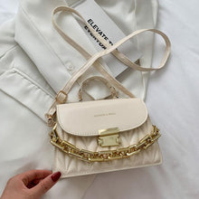 Load image into Gallery viewer, New Embroidery Shoulder Bags for Women Thick Chain Handbags Female Purse PU Leather Flap Crossbody Bags Fashion Designer
