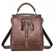 Load image into Gallery viewer, Small Backpack Multifunction Women Backpacks Vintage Leather School Bags For Girls Shoulder Bag Ladies Travel Backpack mochilas

