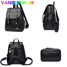Load image into Gallery viewer, Fashion Women Soft Leather Backpacks Female School Book Bags Large Capacity Shopping Travel Knapsack Femme New Casual Rucksack

