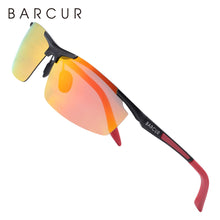 Load image into Gallery viewer, BARCUR Aluminum Magnesium Sports Polarized Sunglasses Men Mirror Sun Glasses Male oculos
