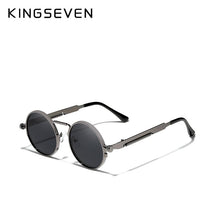 Load image into Gallery viewer, KINGSEVEN High Quality Gothic Steampunk Sunglasses Polarized Men Women Brand Designer Vintage Round Metal Frame Sun Glasses

