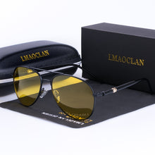 Load image into Gallery viewer, Mens Polarized Night Driving Sunglasses Brand Designer Yellow Lens Night Vision Driving Glasses Goggles Reduce Glare
