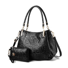 Load image into Gallery viewer, 2Pcs Women luxury Handbag Zip Shoulder Bags For Women 2023 Soft Crocodile Pattern Leather Portable Shopping Totes bolso mujer
