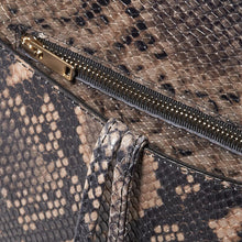 Load image into Gallery viewer, Fashion Snake pattern women shoulder bags clothing half circle coverd pu leather Ladies Messenger Bags trendy Saddle Bag handbag
