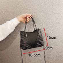 Load image into Gallery viewer, ANNRMYRS Rock Rivet Shoulder Bag Female Small Bags For Women Handbags Punk Handbag Leather Women Messenger Bags Purses

