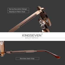 Load image into Gallery viewer, KINGSEVEN High Quality Gothic Steampunk Sunglasses Polarized Men Women Brand Designer Vintage Round Metal Frame Sun Glasses
