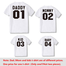 Load image into Gallery viewer, T shirts 01 DADDY 02 MOMMY 03 KID 04 BABY print Family Matching Clothes T-shirts Outfit family look kids Girl Boys tops Clothes
