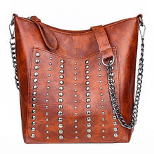 Load image into Gallery viewer, Retro Rivet Shoulder Bag Chain Crossbody Bags for Women Luxury Leather Messenger Bag Women Large Handbag Lady Bolsas De Mujer

