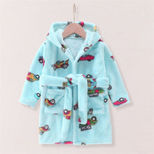 Load image into Gallery viewer, Cute Baby Boys Girls Flannel Cartoon Kids Dressing Gown Winter Casual Warm Long Sleeve Sleepwear Pajama Bathrobe for Children
