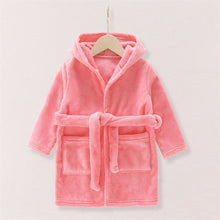 Load image into Gallery viewer, Cute Baby Boys Girls Flannel Cartoon Kids Dressing Gown Winter Casual Warm Long Sleeve Sleepwear Pajama Bathrobe for Children

