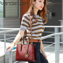 Load image into Gallery viewer, 3 Layers Casual Tote Vintage Ladies Tote Hand Bag Leather Luxury Handbags Women Designer Bags for Women 2022 Sac A Main Femme
