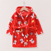 Load image into Gallery viewer, Cute Baby Boys Girls Flannel Cartoon Kids Dressing Gown Winter Casual Warm Long Sleeve Sleepwear Pajama Bathrobe for Children
