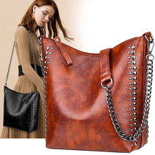 Load image into Gallery viewer, Retro Rivet Shoulder Bag Chain Crossbody Bags for Women Luxury Leather Messenger Bag Women Large Handbag Lady Bolsas De Mujer
