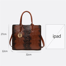 Load image into Gallery viewer, 3 Sets Luxury Patent Leather Handbag for Women 2022 Alligator Patterrn Designer Female Shoulder Crossbody Bag Ladies Sac A Main
