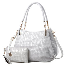 Load image into Gallery viewer, 2Pcs Women luxury Handbag Zip Shoulder Bags For Women 2023 Soft Crocodile Pattern Leather Portable Shopping Totes bolso mujer
