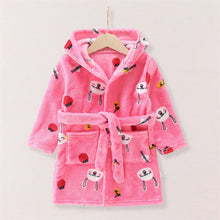 Load image into Gallery viewer, Cute Baby Boys Girls Flannel Cartoon Kids Dressing Gown Winter Casual Warm Long Sleeve Sleepwear Pajama Bathrobe for Children
