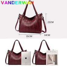 Load image into Gallery viewer, New Casual Tote Soft Leather Luxury Handbag Women's Bag Designer Ladies Large Shoulder Crossbody Hand Sac for Female Patchwork
